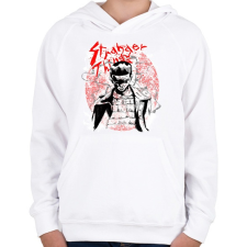 PRINTFASHION Stranger Things - Gyerek kapucnis pulóver - Fehér gyerek pulóver, kardigán