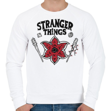 PRINTFASHION Stranger Things HELLFIRE CLUB - Férfi pulóver - Fehér férfi pulóver, kardigán