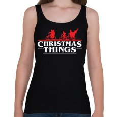 PRINTFASHION Stranger Things Karácsony fehér - Női atléta - Fekete