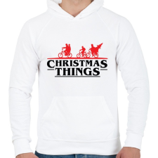 PRINTFASHION Stranger Things Karácsony fekete - Férfi kapucnis pulóver - Fehér férfi pulóver, kardigán