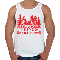 PRINTFASHION Stranger Things karácsony - Férfi atléta - Fehér