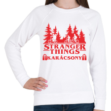 PRINTFASHION Stranger Things karácsony - Női pulóver - Fehér női pulóver, kardigán