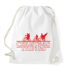 PRINTFASHION Stranger Things Karácsony piros - Sportzsák, Tornazsák - Fehér tornazsák