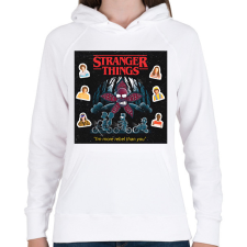 PRINTFASHION Stranger Things - Női kapucnis pulóver - Fehér női pulóver, kardigán