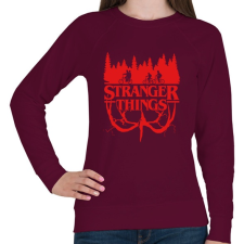 PRINTFASHION Stranger Things piros - Női pulóver - Bordó női pulóver, kardigán