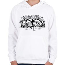 PRINTFASHION Stranger Things Shadow Monster - Gyerek kapucnis pulóver - Fehér gyerek pulóver, kardigán