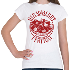 PRINTFASHION Stranger Things STRAWBERRY FESTIVAL - Női póló - Fehér női póló