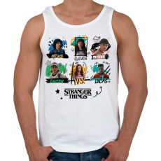 PRINTFASHION Stranger Things szereplők - Férfi atléta - Fehér