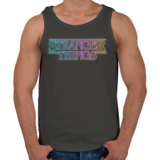 PRINTFASHION Stranger Things szivárvány - Férfi atléta - Sötétszürke atléta, trikó