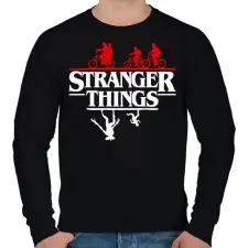 PRINTFASHION stranger things upside down - Férfi pulóver - Fekete férfi pulóver, kardigán