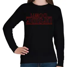 PRINTFASHION Stranger Things Upside Down - Női pulóver - Fekete női pulóver, kardigán