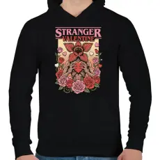 PRINTFASHION Stranger Valentine - Férfi kapucnis pulóver - Fekete