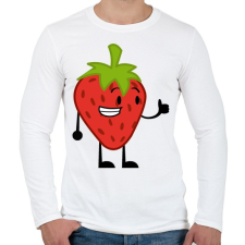 PRINTFASHION Strawberry  - Férfi hosszú ujjú póló - Fehér férfi póló