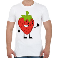 PRINTFASHION Strawberry  - Férfi póló - Fehér férfi póló