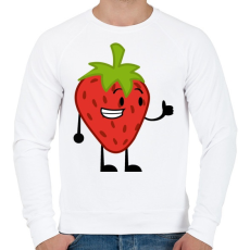PRINTFASHION Strawberry  - Férfi pulóver - Fehér
