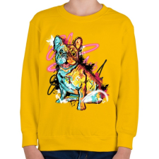 PRINTFASHION street art french bulldog - Gyerek pulóver - Sárga gyerek pulóver, kardigán