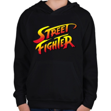 PRINTFASHION Street Fighter - Gyerek kapucnis pulóver - Fekete gyerek pulóver, kardigán