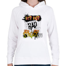 PRINTFASHION Street life - Női kapucnis pulóver - Fehér