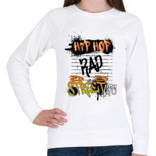 PRINTFASHION Street life - Női pulóver - Fehér női pulóver, kardigán