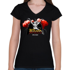 PRINTFASHION Streetwear - Bleed - Női V-nyakú póló - Fekete