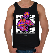 PRINTFASHION Streetwear peace - Férfi atléta - Fekete atléta, trikó