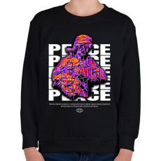 PRINTFASHION Streetwear peace - Gyerek pulóver - Fekete