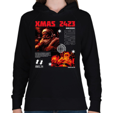 PRINTFASHION Streetwear xmas - Női kapucnis pulóver - Fekete