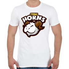 PRINTFASHION Strong Horns - Férfi póló - Fehér férfi póló