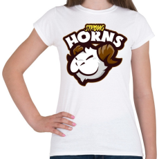 PRINTFASHION Strong Horns - Női póló - Fehér