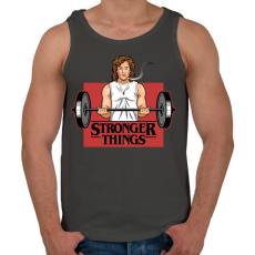 PRINTFASHION Stronger things - Férfi atléta - Sötétszürke