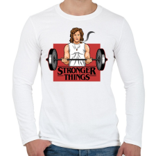 PRINTFASHION Stronger things - Férfi hosszú ujjú póló - Fehér férfi póló