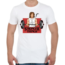 PRINTFASHION Stronger things - Férfi póló - Fehér férfi póló