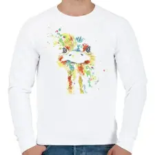 PRINTFASHION Strucc vízfesték - Férfi pulóver - Fehér férfi pulóver, kardigán