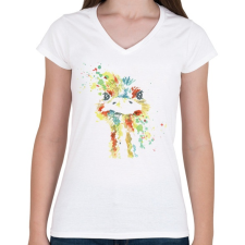 PRINTFASHION Strucc vízfesték - Női V-nyakú póló - Fehér női póló