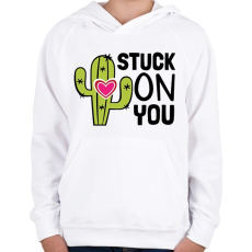 PRINTFASHION Stuck on you - Gyerek kapucnis pulóver - Fehér