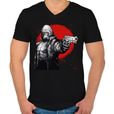 PRINTFASHION Stukkeres Gorilla - Férfi V-nyakú póló - Fekete férfi póló