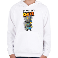 PRINTFASHION Stumble guys anubis - Gyerek kapucnis pulóver - Fehér