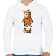 PRINTFASHION Stumble Guys - Bigfoot - Férfi kapucnis pulóver - Fehér