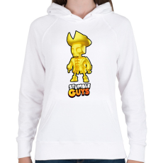 PRINTFASHION Stumble Guys - Capt. Goldhert - Női kapucnis pulóver - Fehér