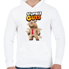 PRINTFASHION Stumble guys capybara - Férfi kapucnis pulóver - Fehér férfi pulóver, kardigán