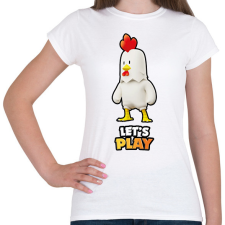 PRINTFASHION Stumble Guys - Chicken - Női póló - Fehér női póló