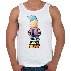 PRINTFASHION Stumble Guys - Cyberpunk - Férfi atléta - Fehér