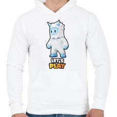 PRINTFASHION Stumble Guys - Frost Yeti - Férfi kapucnis pulóver - Fehér
