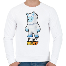 PRINTFASHION Stumble Guys - Frost Yeti - Férfi pulóver - Fehér