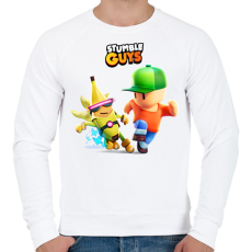 PRINTFASHION Stumble Guys game - Férfi pulóver - Fehér