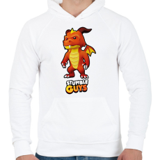 PRINTFASHION Stumble Guys - Inferno Dragon - Férfi kapucnis pulóver - Fehér