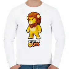 PRINTFASHION Stumble Guys - Leonidas - Férfi pulóver - Fehér férfi pulóver, kardigán