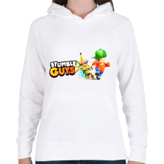 PRINTFASHION Stumble Guys - Női kapucnis pulóver - Fehér
