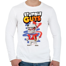 PRINTFASHION Stumble guys polar bear - Férfi hosszú ujjú póló - Fehér férfi póló