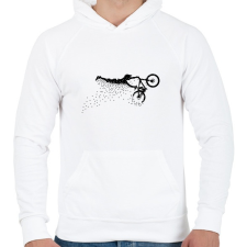 PRINTFASHION stunt biker - Férfi kapucnis pulóver - Fehér férfi pulóver, kardigán